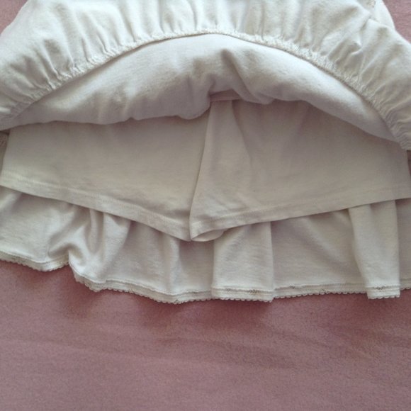 Gymboree Girls Skort, Double Ruffle, White with Gold Foil Pattern, Sz. 7 - Picture 4 of 9